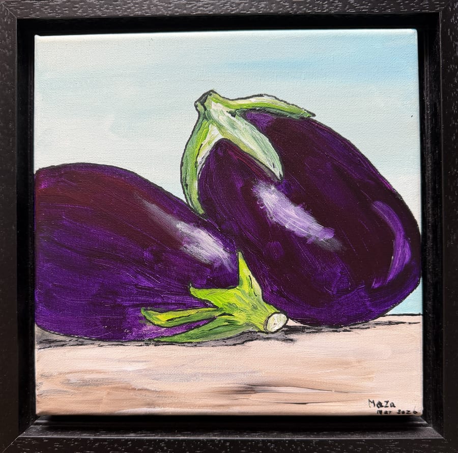 Schilderij "Aubergines" door Marianne — Kunstcollectief Zaalberg
