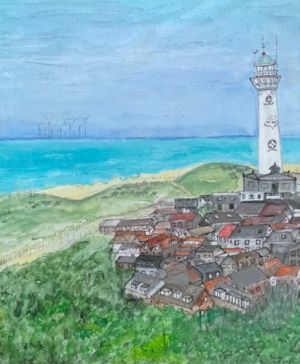 Schilderij "Egmond aan Zee" door Marianne — Kunstcollectief Zaalberg