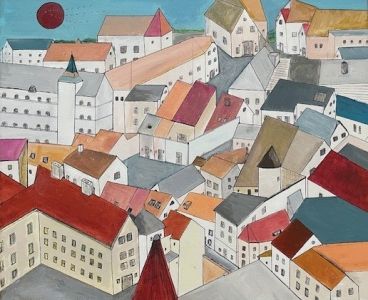 Schilderij "Limburgse Stad" door Marianne — Kunstcollectief Zaalberg