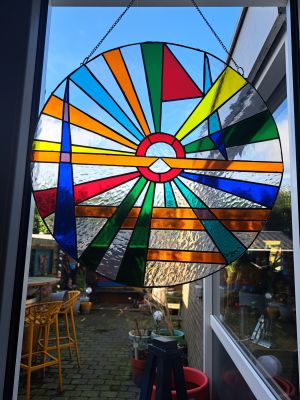 Tiffany-glaswerk "Raamdecoratie Rond 50cm" door Pieter — Kunstcollectief Zaalberg