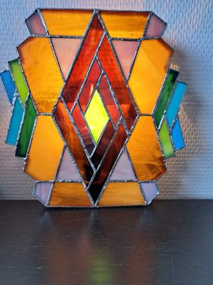 Tiffany-glaswerk "Wandlamp Art Deco" door Pieter — Kunstcollectief Zaalberg